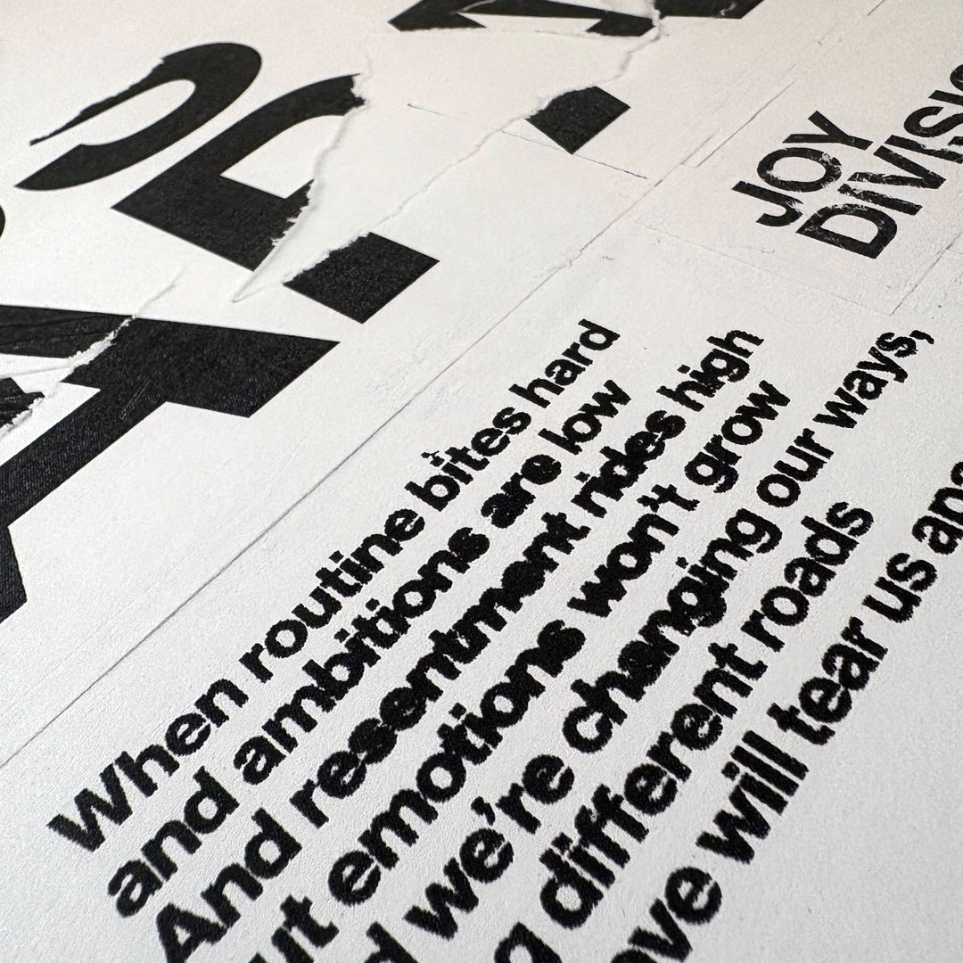 Joy Division, Love Will Tear Us Apart Poster